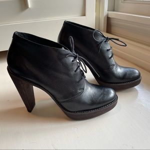 Cole Haan Nike Air Leather Lace Up Heeled Loafers Size 8.5